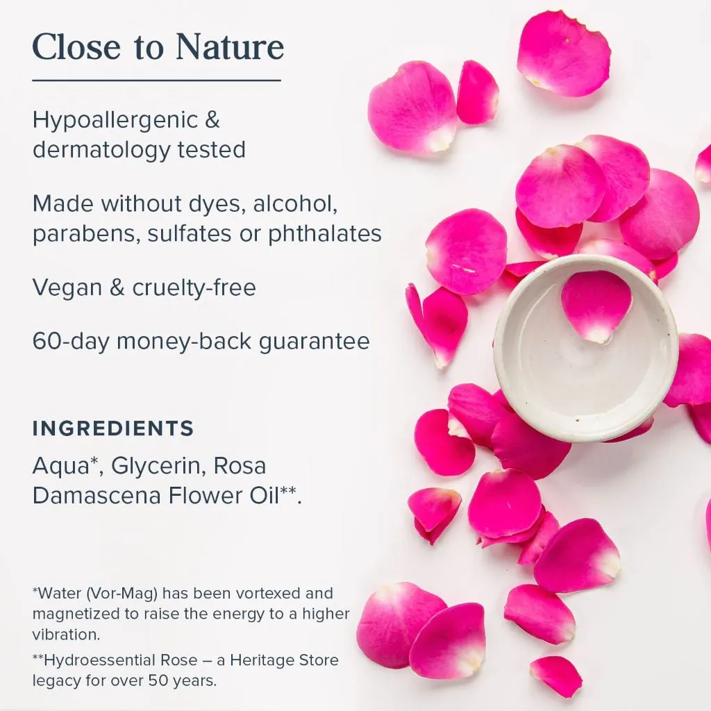 بخاخ ماء الورد بالجلسرين المرطب للبشرة 237 مل - HERITAGE STORE Rosewater with Glycerin Hydrating Facial Mist 237 ml