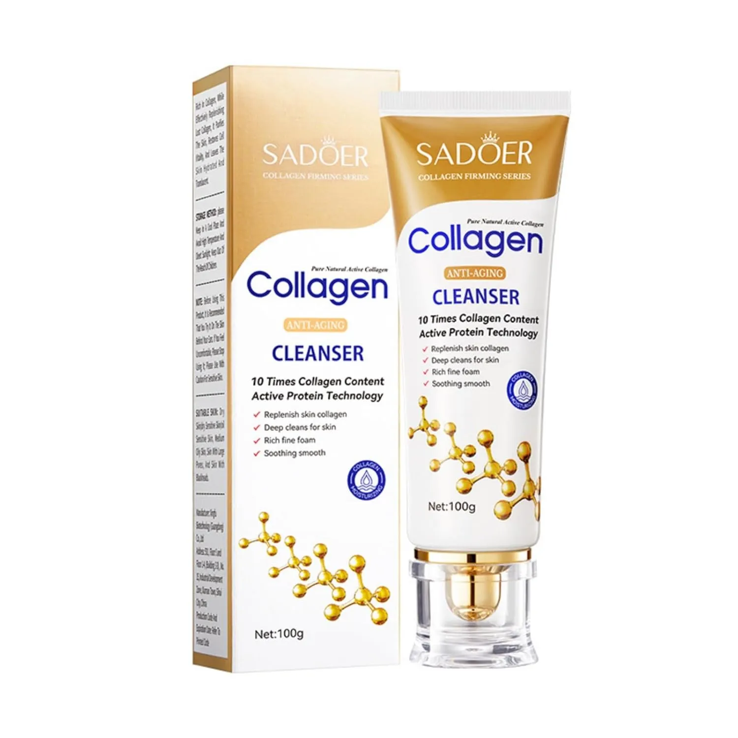 2 Pack For SADOER Collagen Cleanser, Deep Cleansing, 100g