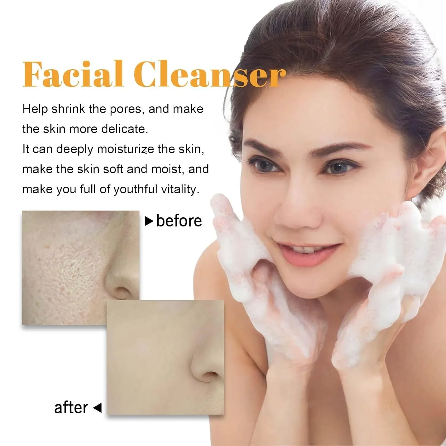 2 Pcs Turmeric Facial Cleanser, Glow Wash Turmeric Face Wash With Brush, Deep Cleansing Exfoliating for Women All Skin.