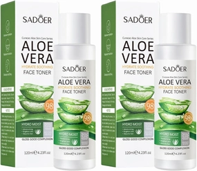 2 Pack for SADOER Aloe Vera Hydrating Facial Toner,Moisturizing Face Toning,Cleansing Hydrating Skin Care Toner,Soothes Skin,Enhances Absorption and brightens Skin Tone.120ml 4.23 FL OZ