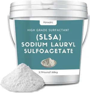3.7 Pound SLSA Powder for Making Bath Bombs, Premium SLSA Sodium Lauryl Sulfoacetate Powder, Amazing Bubbles, Gentle on Skin, Suitable for Making Bath Bombs, Bath Truffles and More