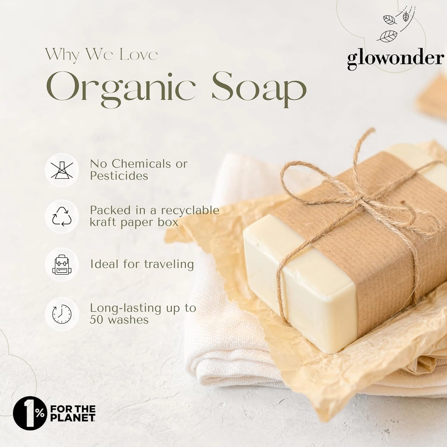 3 Pack Clean Cotton Handmade Organic Bar Soap for Face and Body - Moisturizing, All-Natural, Cruelty-Free - Botanical Ingredients - Shower, Bath, Hand Soaps, Gifts - 13.5 oz