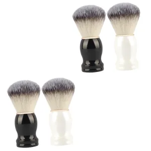 4pcs Foaming Shaving Brush Handle Gentle Beard Brush for Men for Traditional Grooming Barber Shops and Colors Included