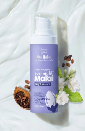 <strong>Overnight Malai - Deep Night Restore - 30g</strong><br><i>Cocoa Mogra Vit E,K Regen</i>