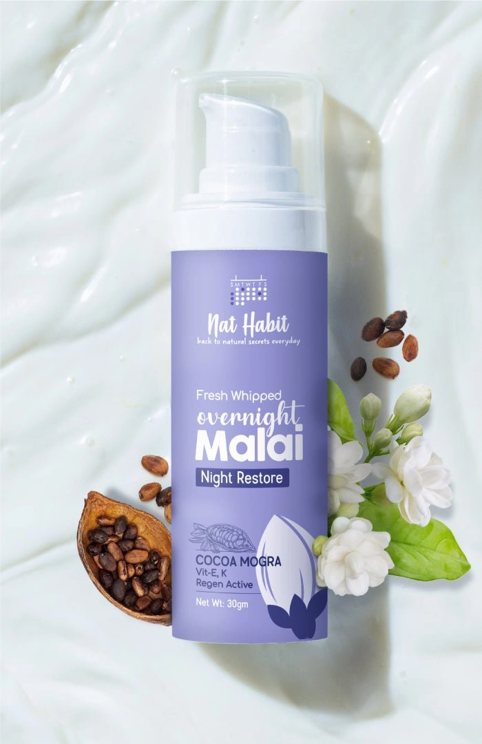 <strong>Overnight Malai - Deep Night Restore - 30g</strong><br><i>Cocoa Mogra Vit E,K Regen</i>