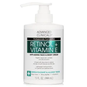 Advanced Clinicals Retinol Body Lotion, Firming & Anti-Aging Moisturizer for Crepey Skin, 15 Oz Retinol Face & Body Cream