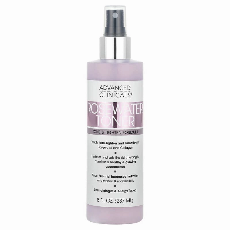 Advanced Clinicals, Rosewater Toner, Tone & Tighten Formula, 8 fl oz (237 ml)