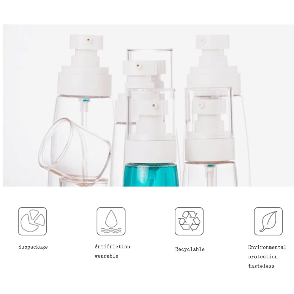 Airless Fine Mist Spray Bottles Refillable Travel Containers Water Mister Clear Plastic Atomizer for Cosmetic Makeup Skincare water (30ml, pink blue  transparent)
