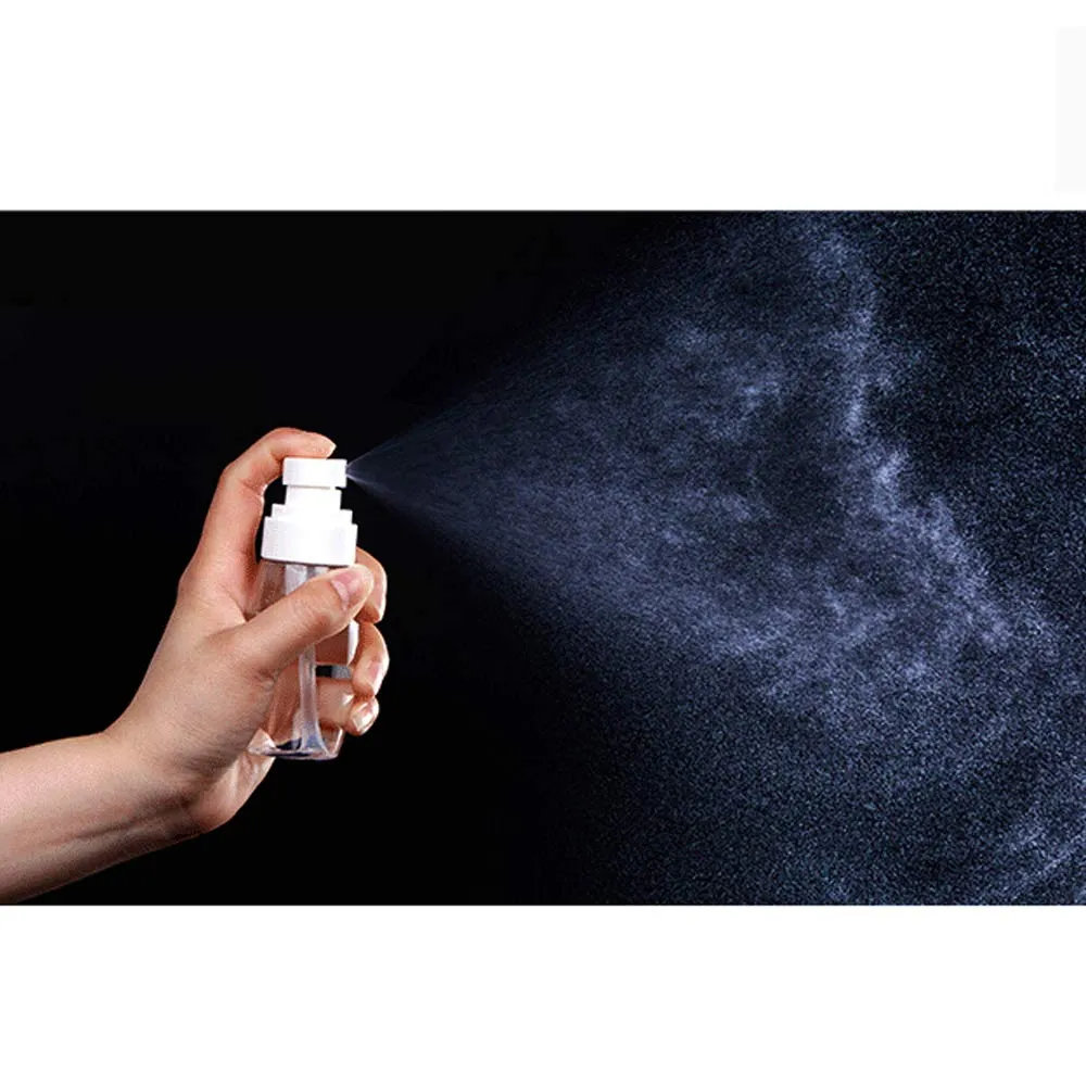 Airless Fine Mist Spray Bottles Refillable Travel Containers Water Mister Clear Plastic Atomizer for Cosmetic Makeup Skincare water (30ml, pink blue  transparent)