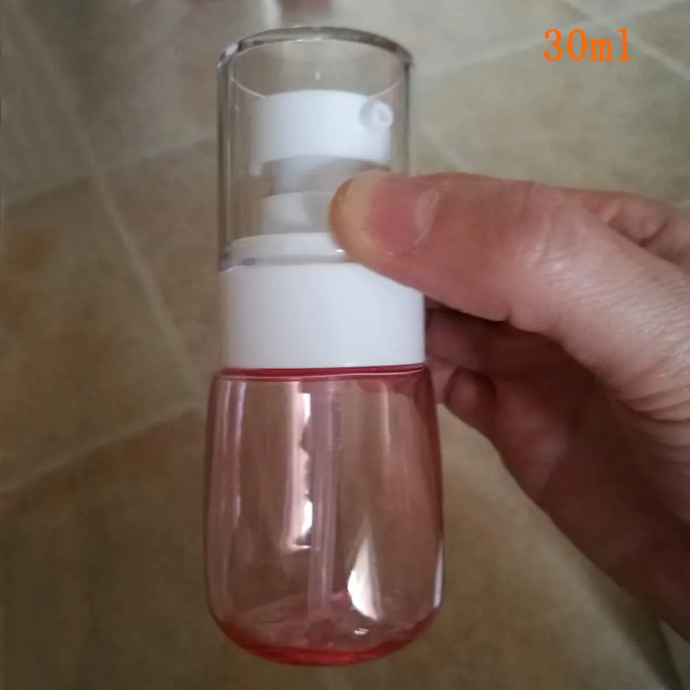 Airless Fine Mist Spray Bottles Refillable Travel Containers Water Mister Clear Plastic Atomizer for Cosmetic Makeup Skincare water (30ml, pink blue  transparent)