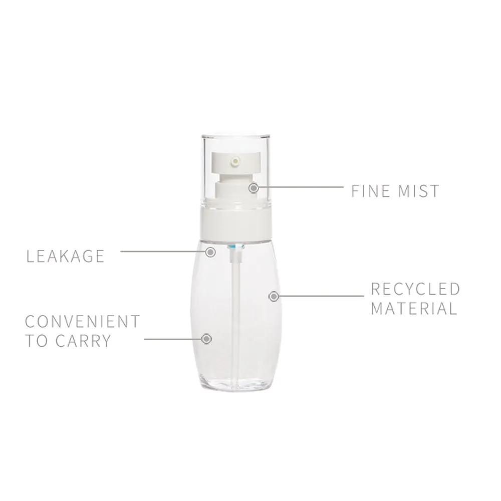 Airless Fine Mist Spray Bottles Refillable Travel Containers Water Mister Clear Plastic Atomizer for Cosmetic Makeup Skincare water (30ml, pink blue  transparent)