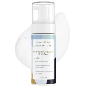 Alana Mitchell Pumpkin Acne Face Wash – Foaming Facial Cleanser for Smooth & Bright Skin – Gentle Face Cleanser to Clear Breakouts & Blemishes – Organic Face Wash for All Skin Types (6 oz)