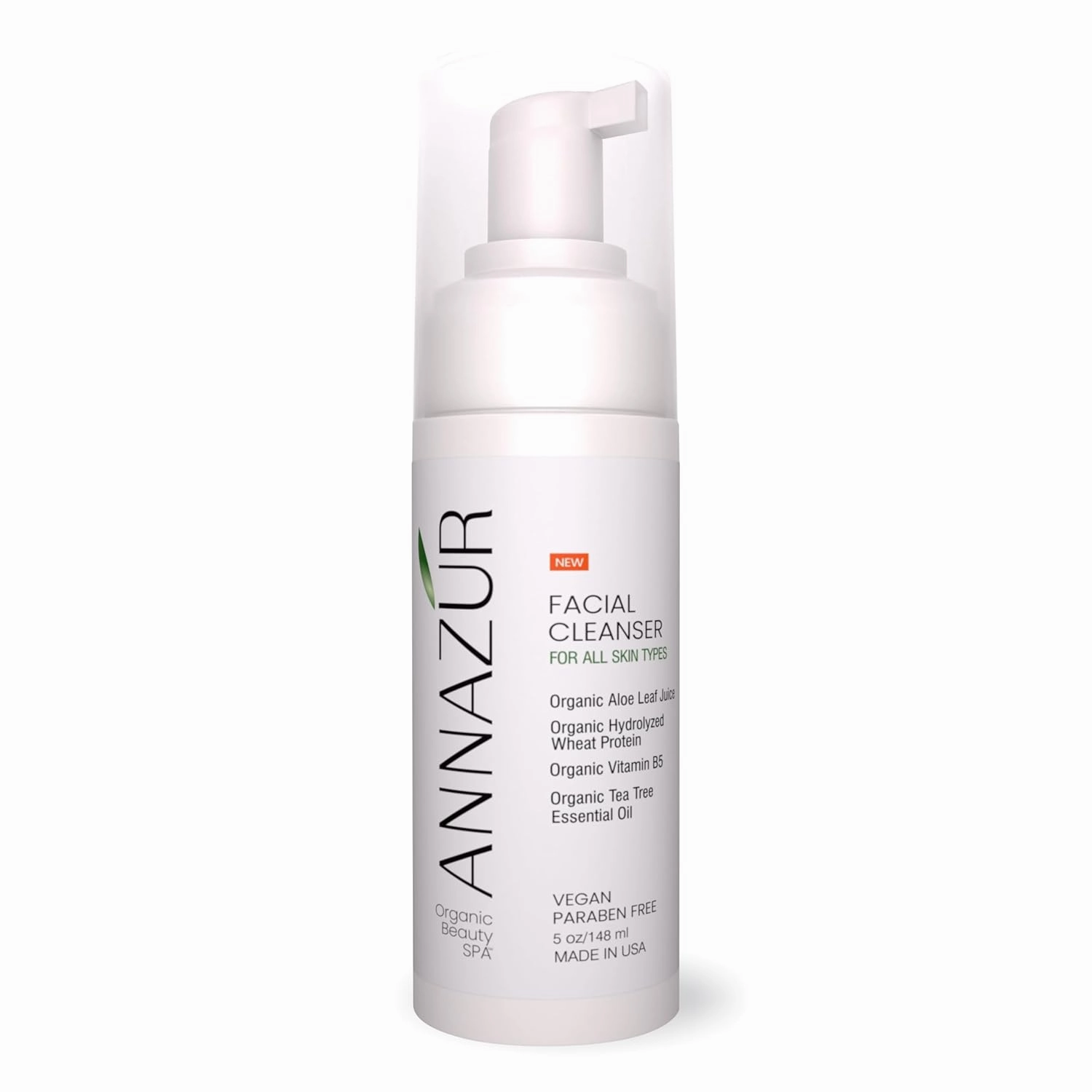 ANNAZUR Foaming Facial Cleanser - Hydrating Face Wash for Dry, Oily & Sensitive Skin - Gentle Pore Cleansing Lather 5 fl oz