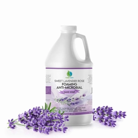 AntiMicrobial Hand Soap 64 oz - Sweet Lavender Rose Gentle Foaming Liquid Hand Soap Refill Antibacterial - Moisturizing, Long Lasting Freshness & Safe for Skin