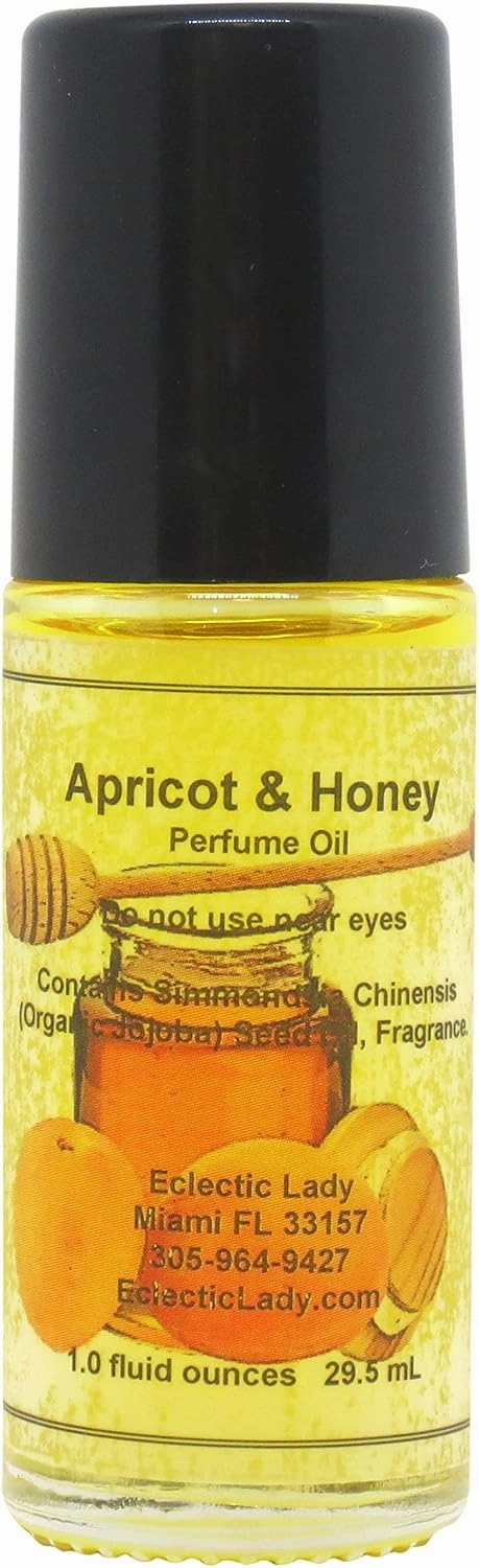 Apricot and Honey Perfume Oil, 1.0 Oz Portable Roll-On Fragrance with Long-Lasting Scent, Delightful Essential Oils and Jojoba Oil For Daily Use