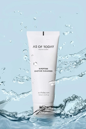 AS OF TODAY R Peptide Enzyme Face Cleanser - Sensitive & Very Dry Skin, Intensive Hydrating, pH Balancing, Gentle and Creamy, Brightening, Exfoliating, Soothing, Deeply Cleanses, 3.3 fl oz