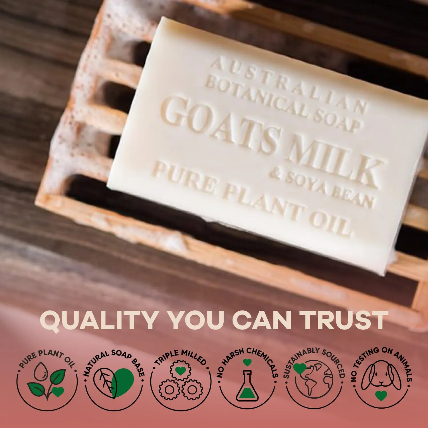 Australian Botanical Soap 7 OZ, Pack of 8, Goat Milk Soap Bars with Soya Bean Oil, Enriched with Organic Shea Butter, Suitable for All Skin Types