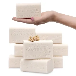 Australian Botanical Soap 7 OZ, Pack of 8, Goat Milk Soap Bars with Soya Bean Oil, Enriched with Organic Shea Butter, Suitable for All Skin Types