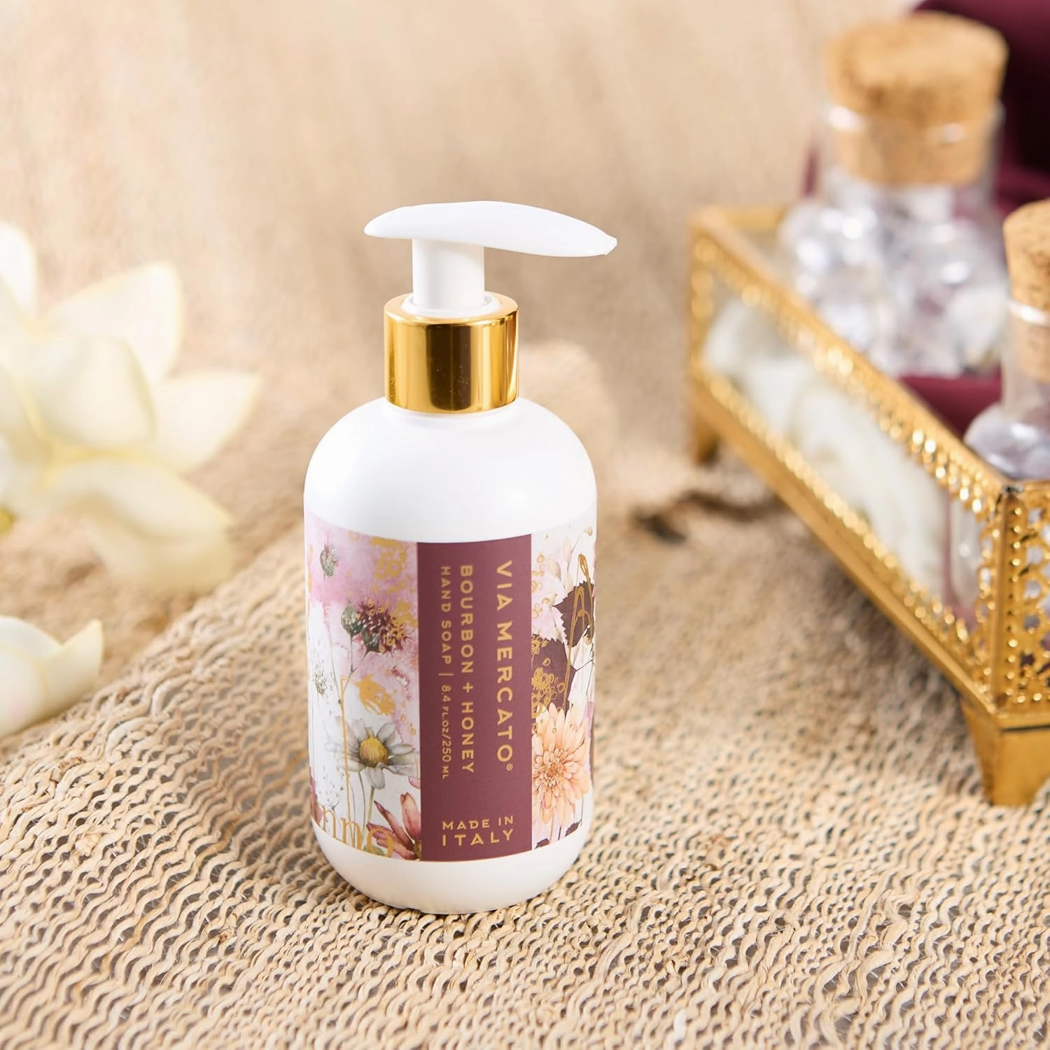Autunno 8.4 Fl Oz Italian Liquid Hand Soap, Subtle Fragrance, Bourbon & Honey