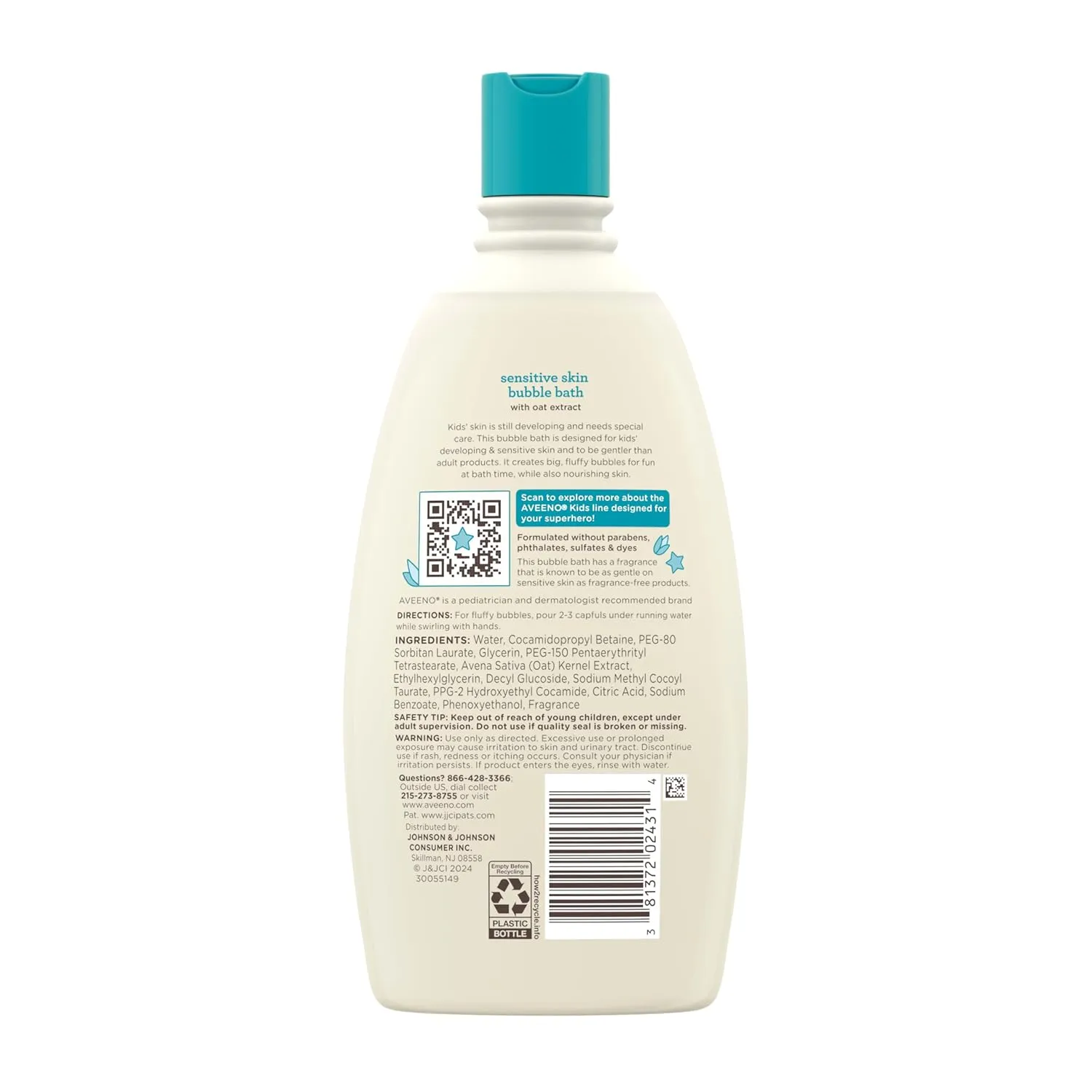 Aveeno Kids Bubble Bath Sensitive Skin 19.2 Ounce