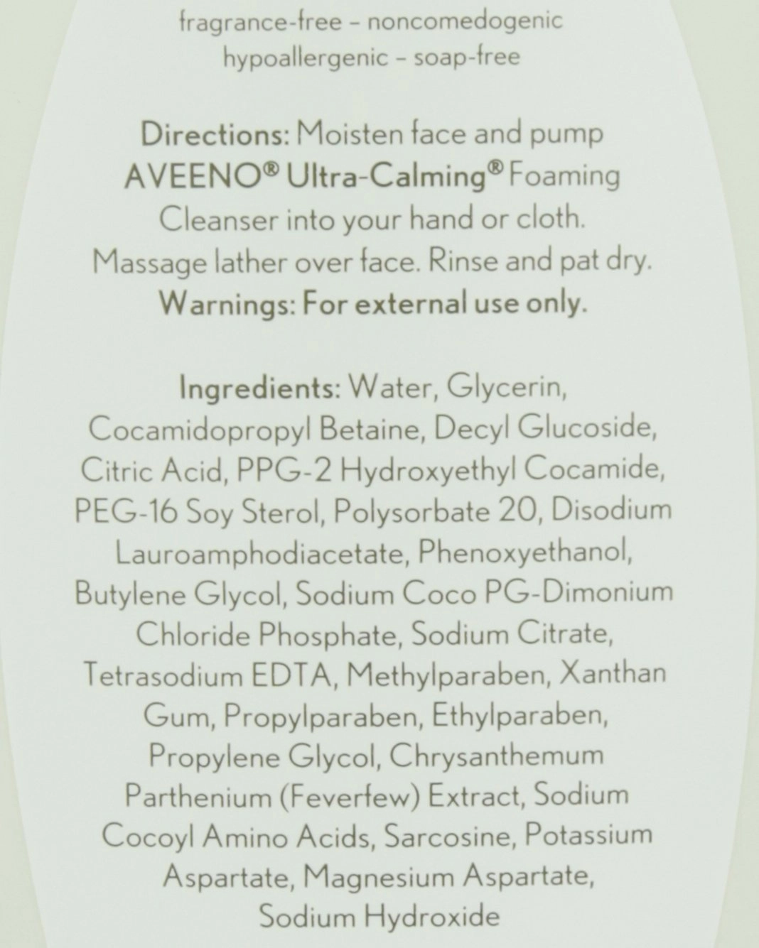 Aveeno, Cleansers Ultra-Calming Foaming Cleanser Pump, 6 fl oz