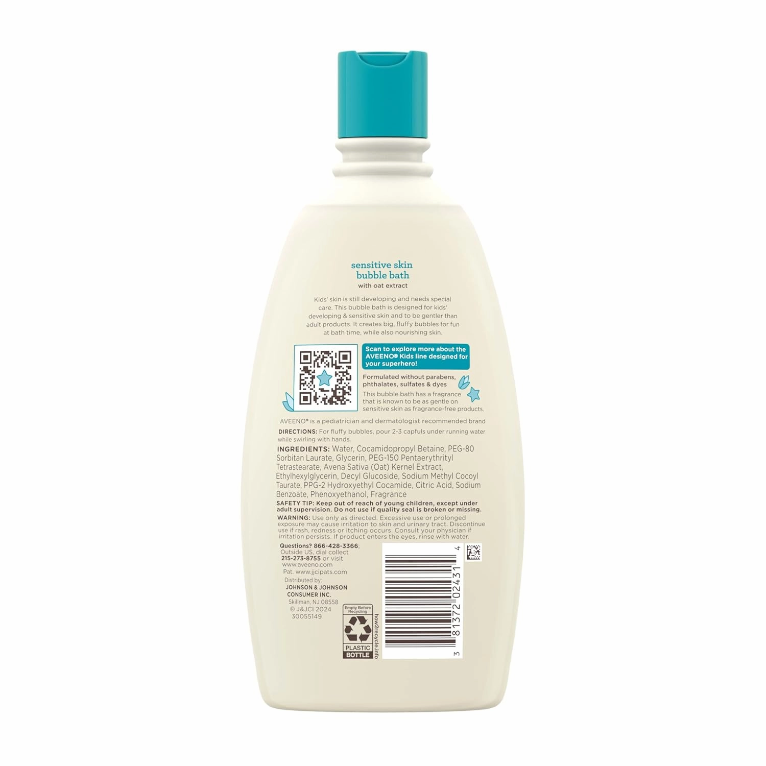 Aveeno Kids Bubble Bath Sensitive Skin 19.2 Ounce