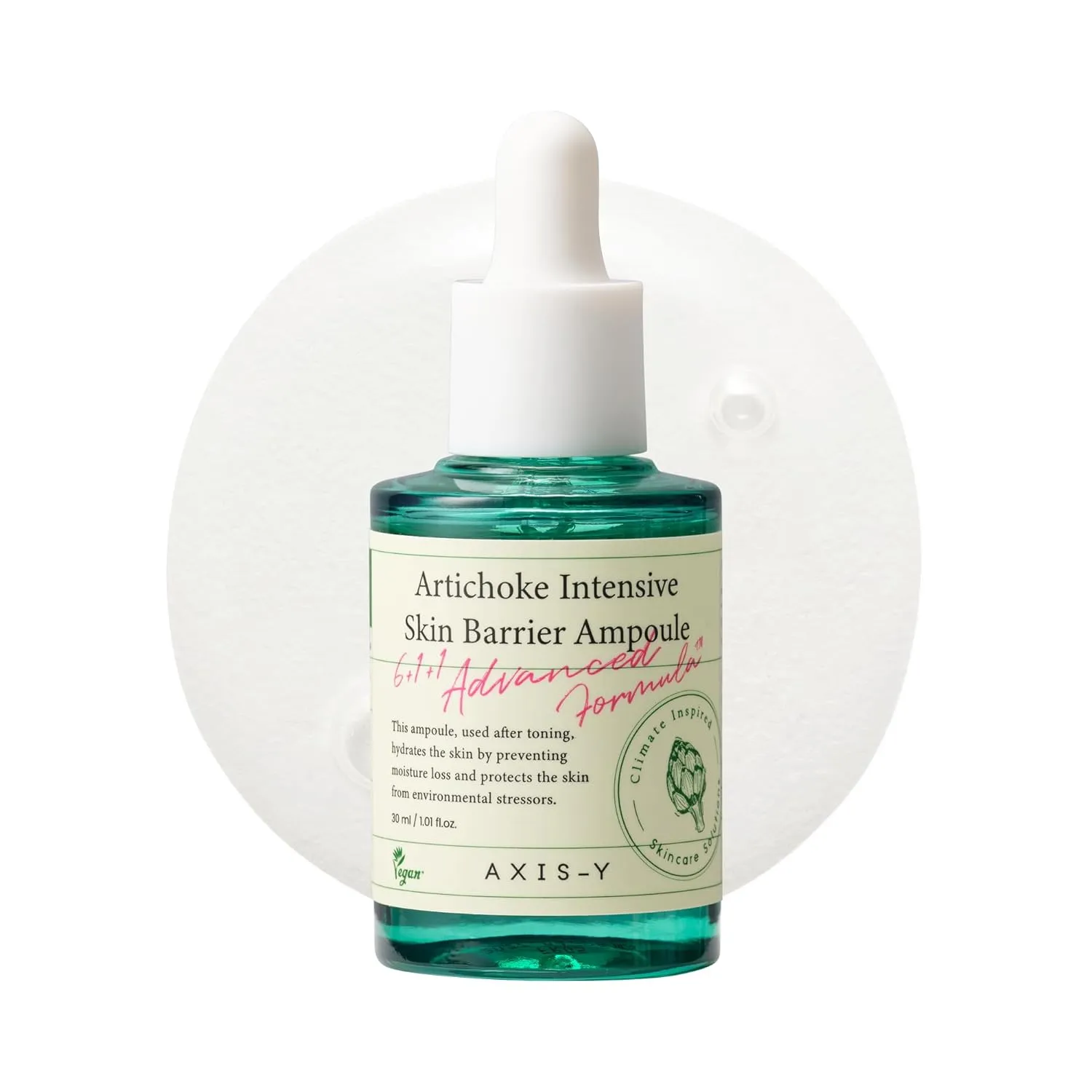 AXIS-Y Artichoke Intensive Skin Barrier Ampoule - Hydrating & Soothing Serum with Centella Asiatica, Licorice & Aloe for Skin Irritation Treatment - Vegan Korean Skin Care - 1.01 fl. oz.