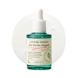 AXIS-Y Artichoke Intensive Skin Barrier Ampoule - Hydrating & Soothing Serum with Centella Asiatica, Licorice & Aloe for Skin Irritation Treatment - Vegan Korean Skin Care - 1.01 fl. oz.