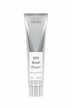 BAD SKIN Milk Bomb Eraser 100ml | Gentle Daily Cleansing Foam with Milk Protein Extract & AHA/BHA | Hydrating & Pore Cleansing Formula | Made in Korea