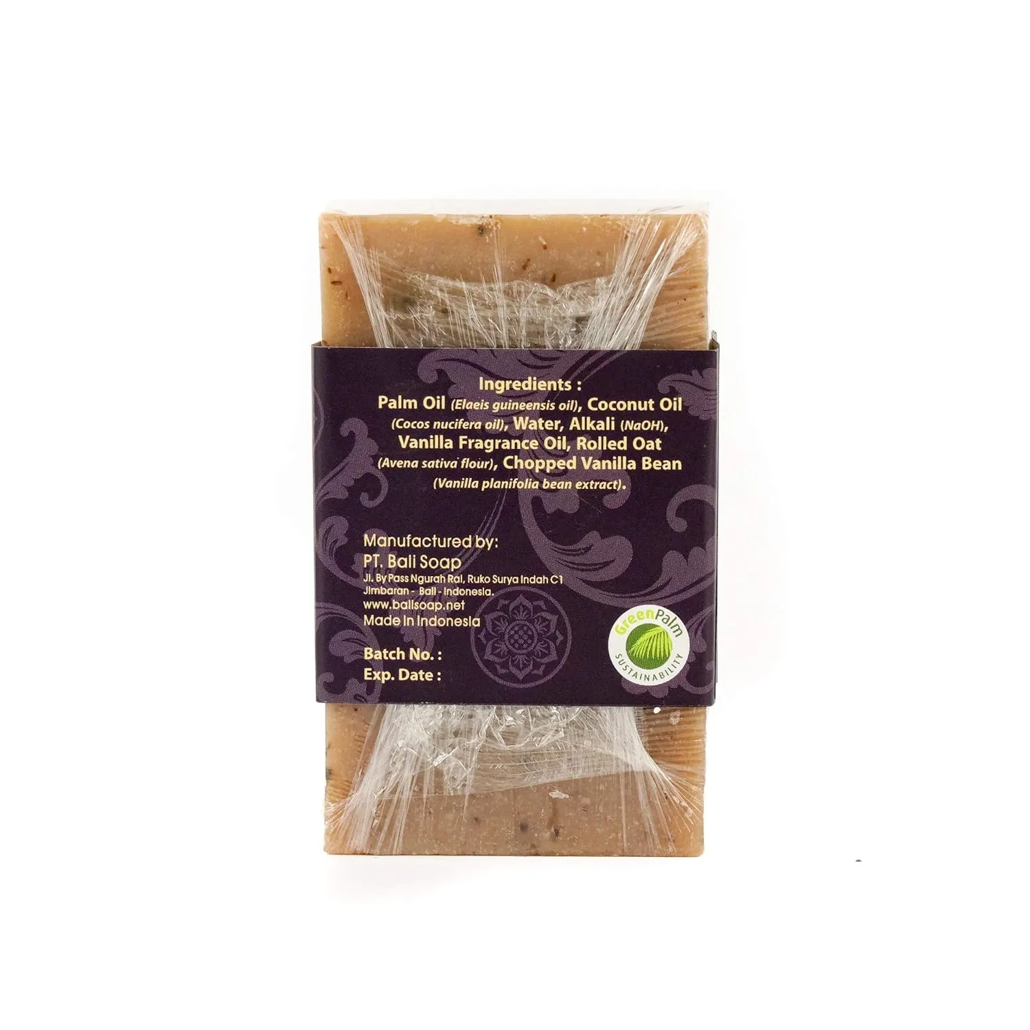 Bali Soap - Vanilla Natural Soap - Bar Soap for Men & Women - Bath, Body and Face Soap - Vegan, Handmade, Exfoliating Soap - 3 Pack, 3.5 Oz each