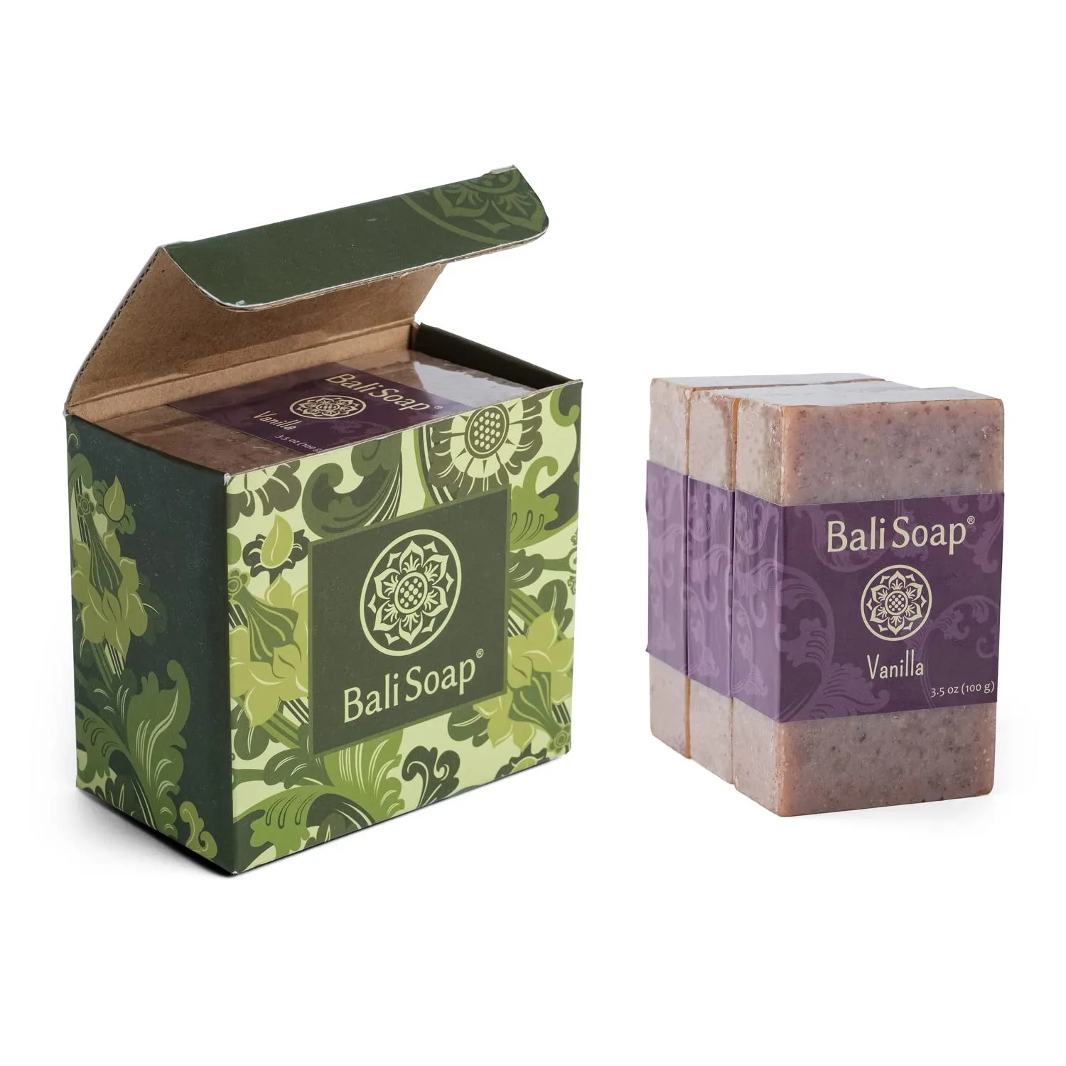 Bali Soap - Vanilla Natural Soap - Bar Soap for Men & Women - Bath, Body and Face Soap - Vegan, Handmade, Exfoliating Soap - 3 Pack, 3.5 Oz each