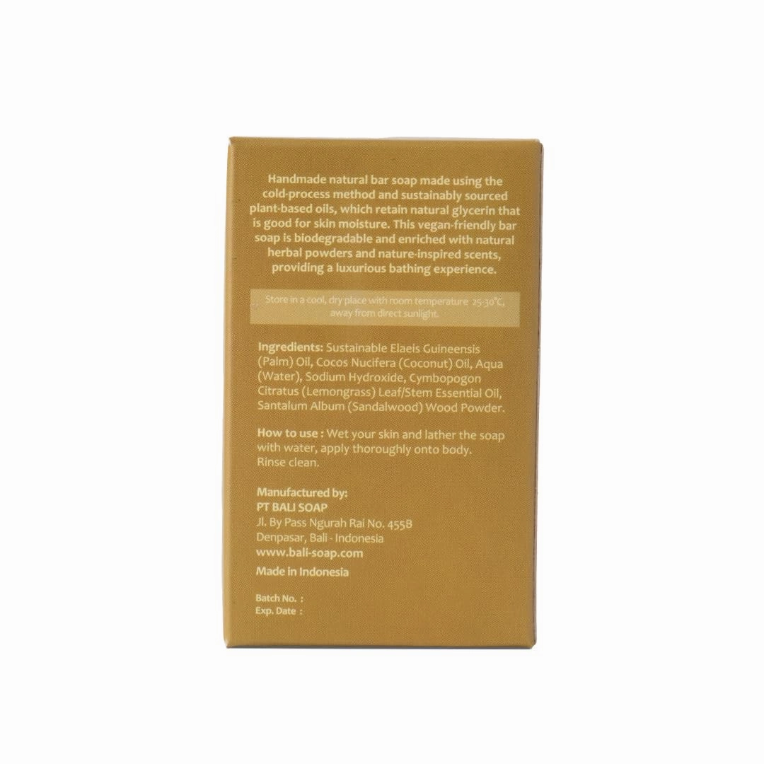 Bali Soap - Lemongrass Natural Soap Bar for Men & Women - Vegan, Handmade, Exfoliating - 6 Pack, 3.5 Oz each