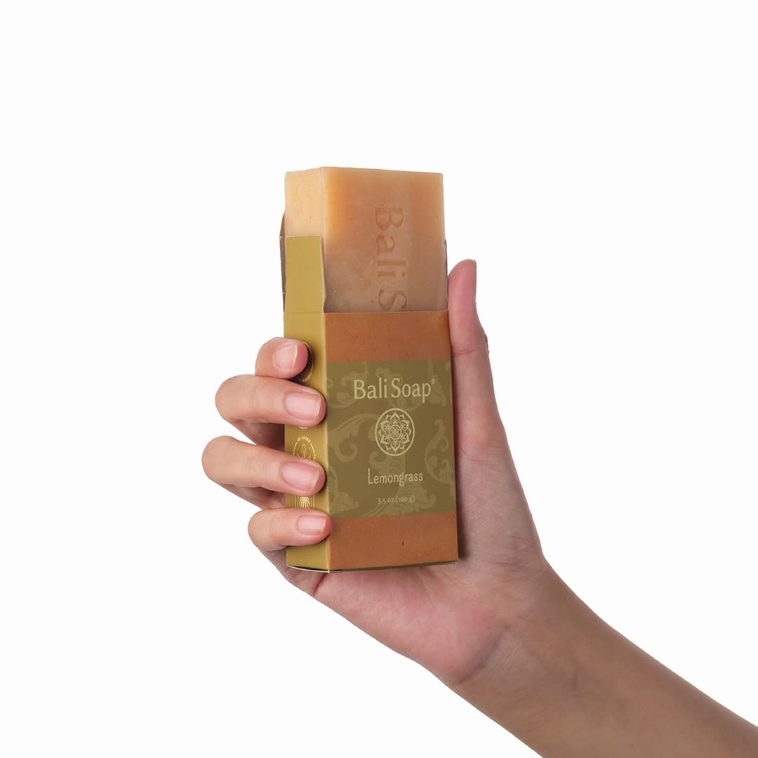 Bali Soap - Lemongrass Natural Soap Bar for Men & Women - Vegan, Handmade, Exfoliating - 6 Pack, 3.5 Oz each