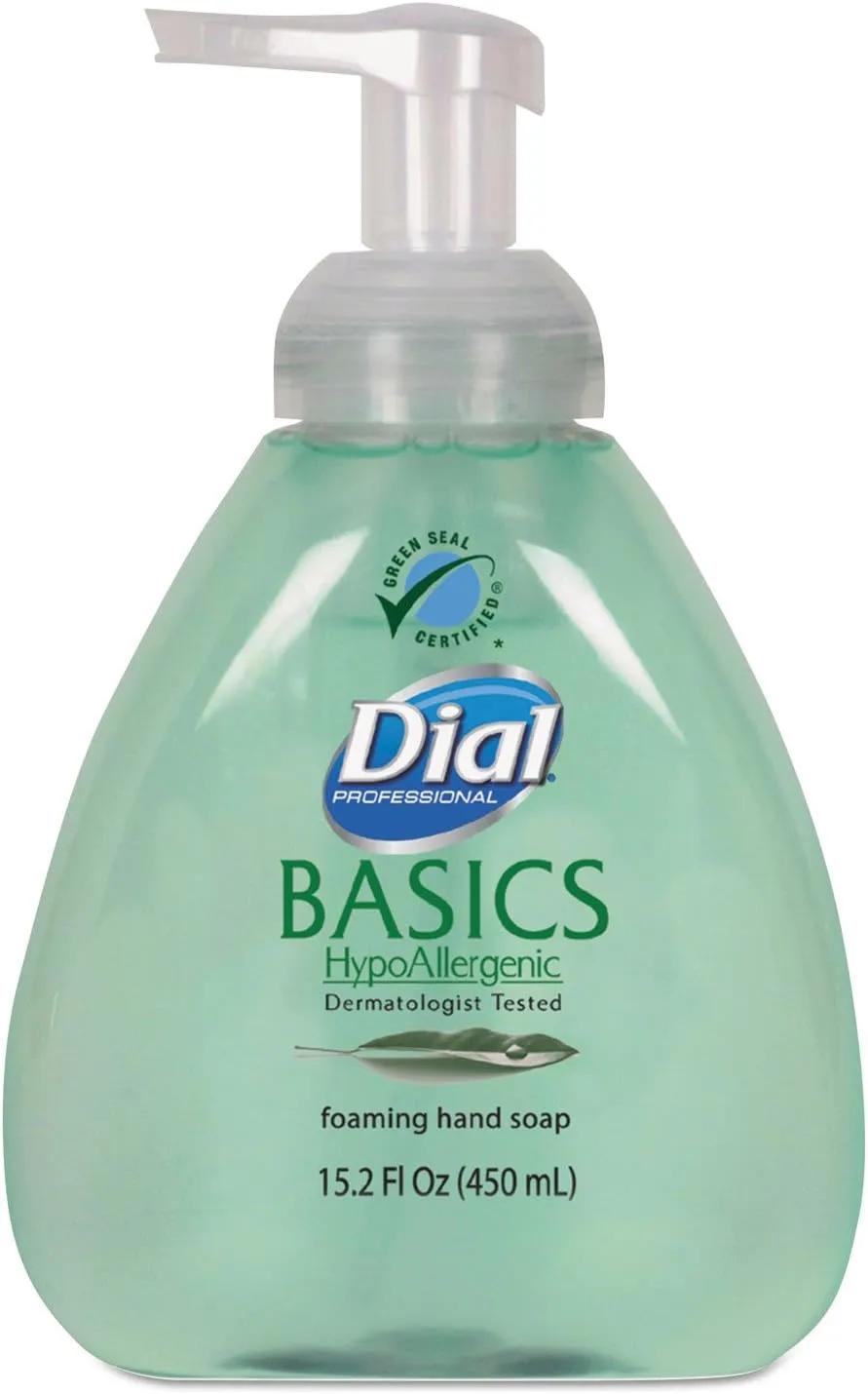 Basics Foaming Hand Wash, Original Formula, Fresh Scent, 15.2 Pump Bottle, 4/Ctn by DIAL (Catalog Category: Office Maintenance, Janitorial amp; Lunchroom / Bathroom Supplies)