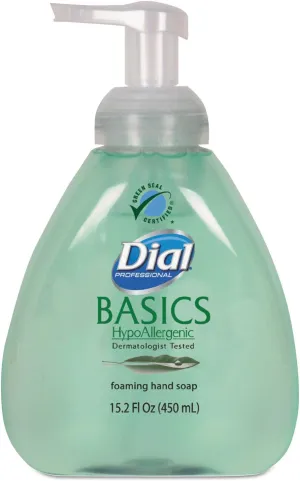 Basics Foaming Hand Wash, Original Formula, Fresh Scent, 15.2 Pump Bottle, 4/Ctn by DIAL (Catalog Category: Office Maintenance, Janitorial amp; Lunchroom / Bathroom Supplies)