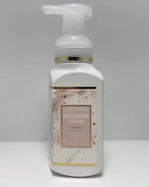 Bath & Body Works Fresh Coconut & Cotton Gentle Foaming Hand Soap 8.75 Ounce Full Size Pump Bottle White Barn Label