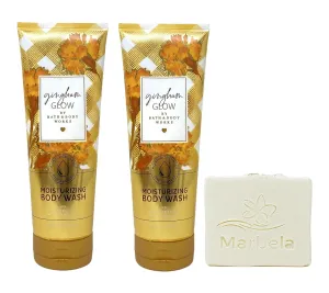 Bath & Body Works Gingham Glow 2 Pack Moisturizing Body Washes with a Natural Oats Bar Soap - Full Size