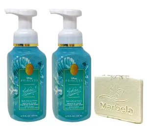 Bath & Body Works Limited Edition Princess Collection Ariel 2 Pack Gentle & Clean Foaming Hand Soap Bundle with a Natural Oats Sample Soap