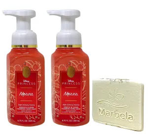 Bath & Body Works Limited Edition Princess Collection Moana 2 Pack Gentle & Clean Foaming Hand Soap Bundle with a Natural Oats Sample Soap