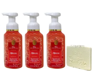 Bath & Body Works Limited Edition Princess Collection Moana 3 Pack Gentle & Clean Foaming Hand Soap Bundle with a Natural Oats Sample Soap