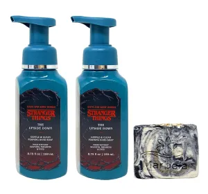 Bath & Body Works The Upside Down 2 Pack Gentle Foaming Hand Soap Bundle with a Charcoal Scrub Bar Soap - Full Size