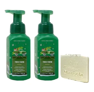 Bath & Body Works Tree Farm 2 Pack Gentle & Clean Foaming Hand Soap Bundle with a Natural Oats Sample Soap