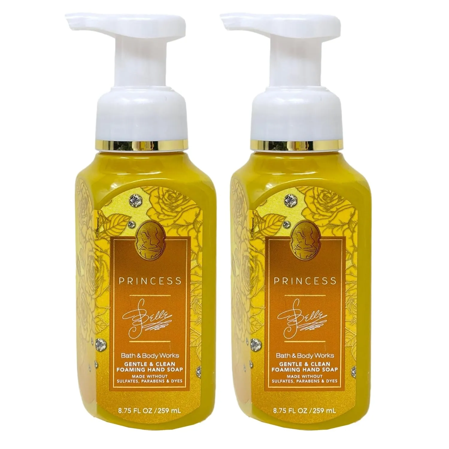 Bath and Body Work Limited Edition Princess Collection Belle 2 Pack Gentle and Clean Foaming Hand Soap - 8.75 fl oz / 259 mL each