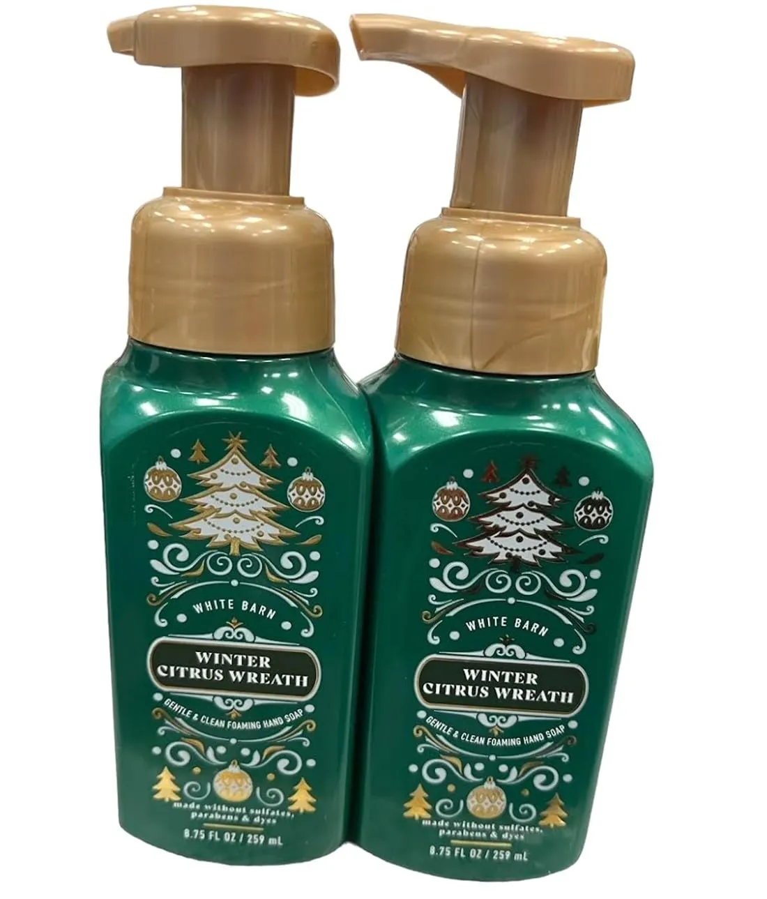 Bath and Body Works 2 Pack Winter Citrus Wreath Gentle Foaming Hand Soap 8.75 Oz