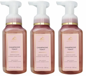 Bath   Body Works Gentle & Clean Foaming Hand Soap- Classic Scents - Pack of 3 - Mahogany Teakwood, Champagne Toast, Crisp Morning Air, White Tea Sage (Champagne Toast)