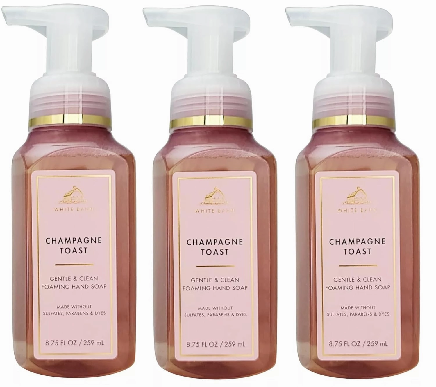 Bath   Body Works Gentle & Clean Foaming Hand Soap- Classic Scents - Pack of 3 - Mahogany Teakwood, Champagne Toast, Crisp Morning Air, White Tea Sage (Champagne Toast)