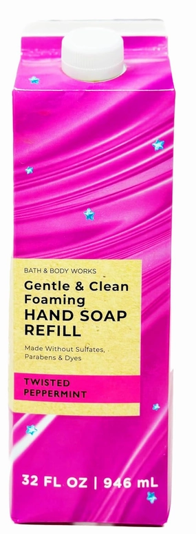 Bath   Body Works Gentle Foaming Hand Soap Refill - XL Size - 32 oz Compatible with all Bath & Body Works Gentle Foaming Hand Soap Bottles (Twisted Peppermint)