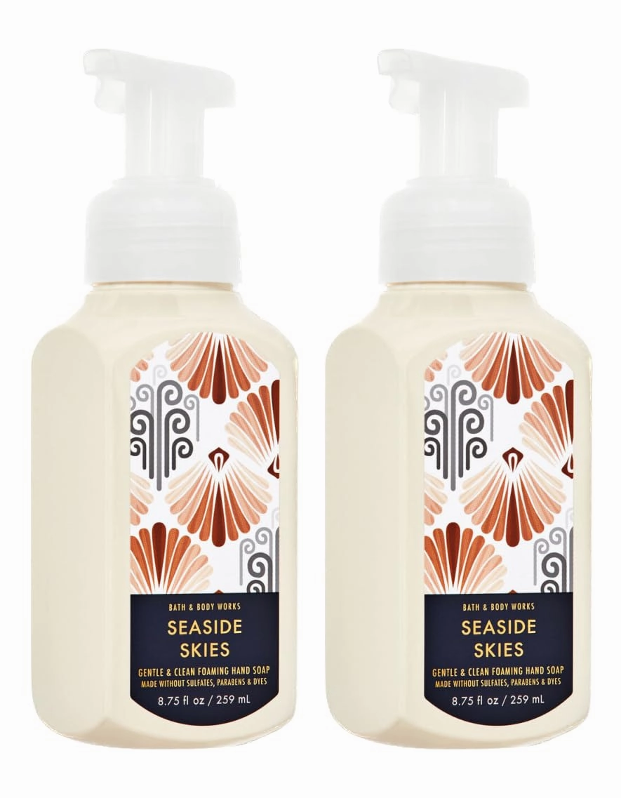 Bath   Body Works Seaside Skies Foaming Hand Soap - Set of 2 Seaside Skies Scented Gentle Foam Soaps for Summer (8.75 oz ea)