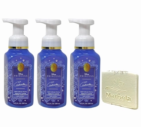 Bath & Body Works Limited Edition Princess Collection Cinderella 3 Pack Gentle & Clean Foaming Hand Soap Bundle with a Natural Oats Sample Soap