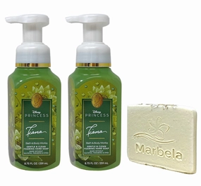 Bath & Body Works Limited Edition Princess Collection Tiana 2 Pack Gentle & Clean Foaming Hand Soap Bundle with a Natural Oats Sample Soap